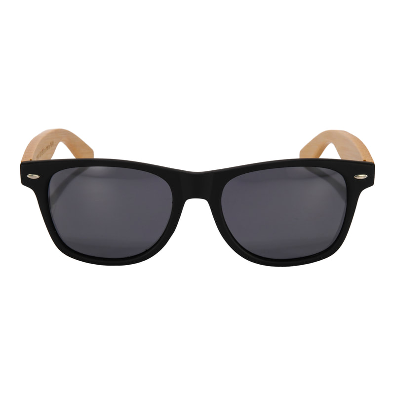 Bamboo sunglasses with gray polarized lenses.