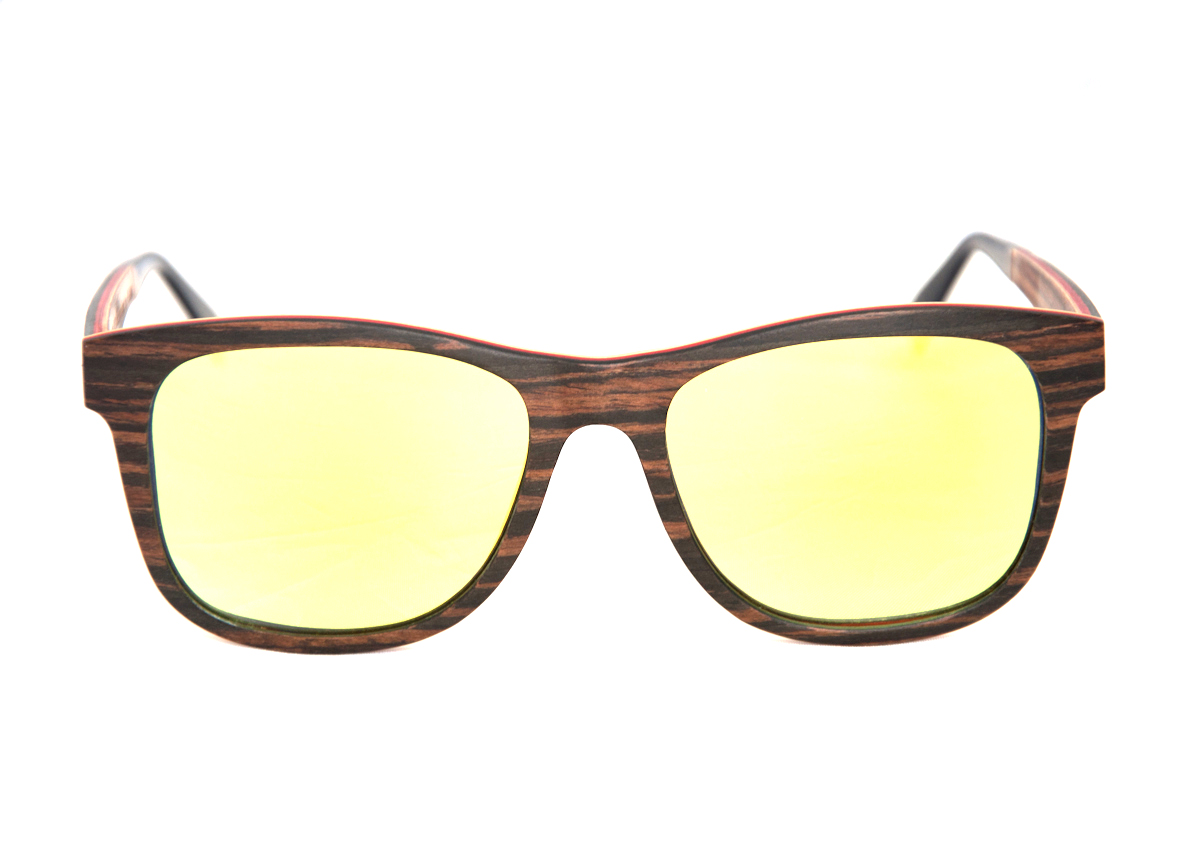 Black/Black Wood Wood Lune Sunglasses 
