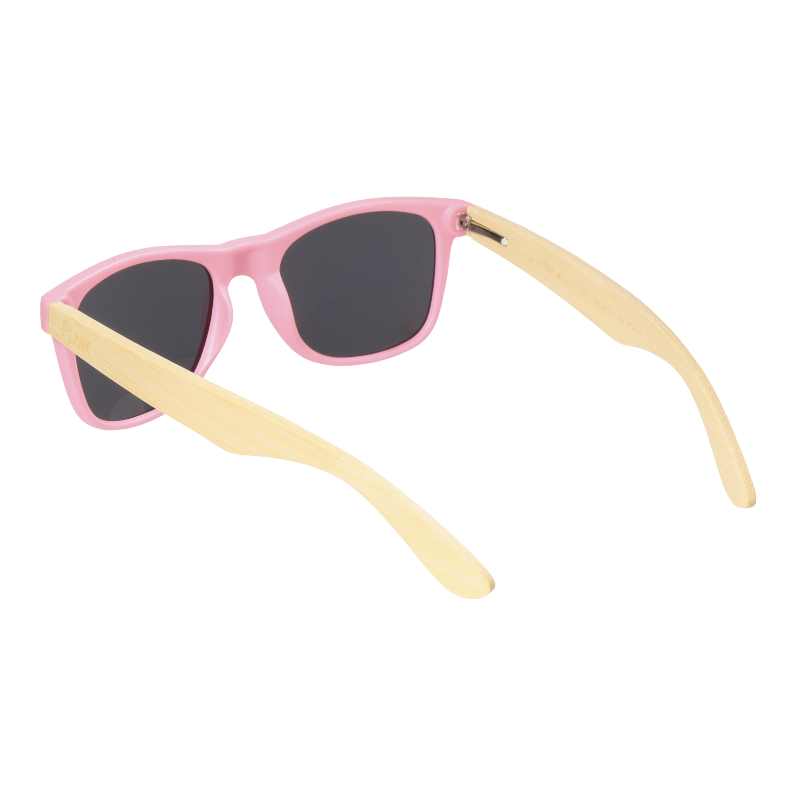 Matoaka Bamboo - Pink Frame With Bamboo Arms and Gray Lens