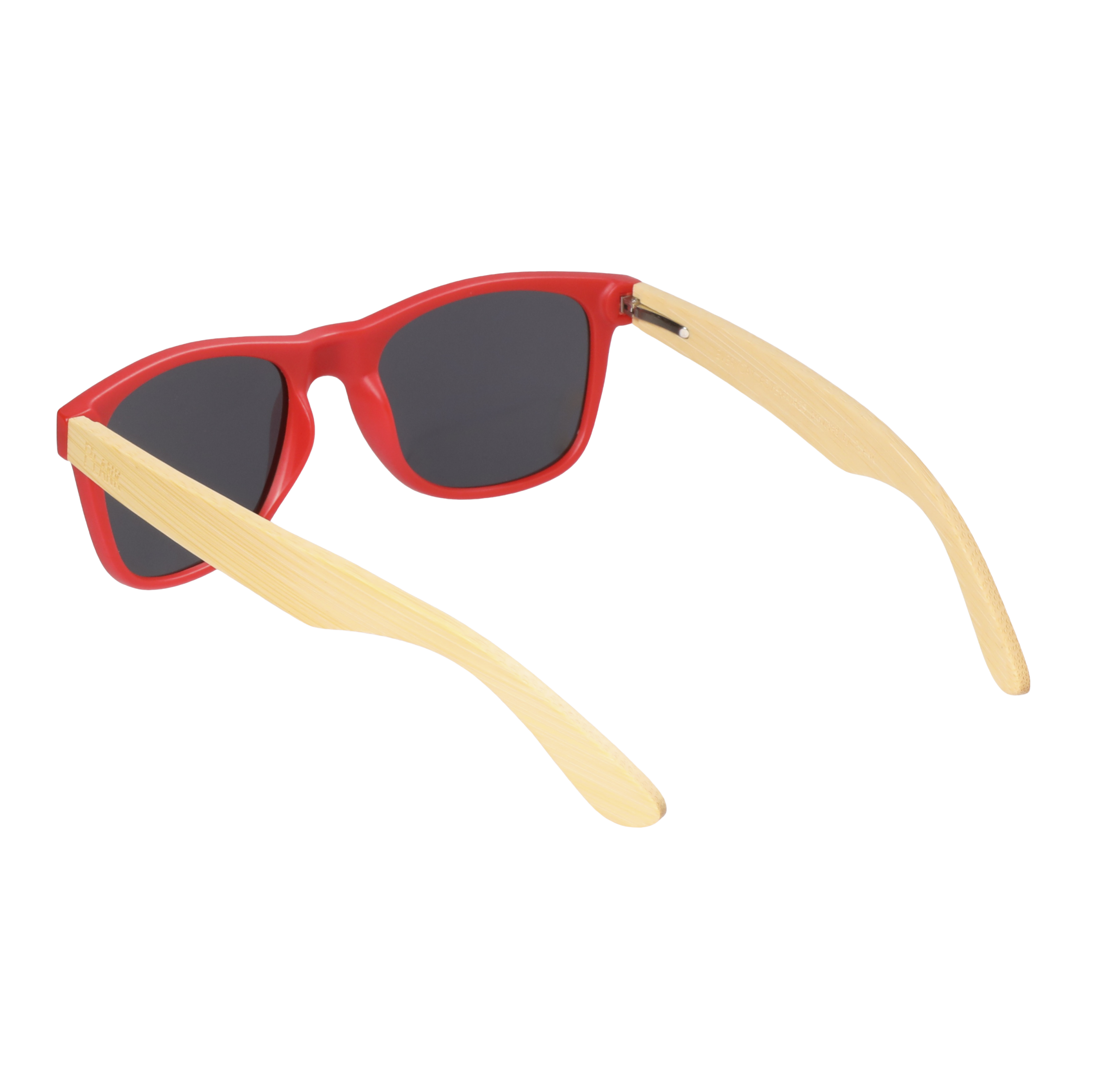 Matoaka Bamboo - Red Frame With Bamboo Arms and Gray Lens