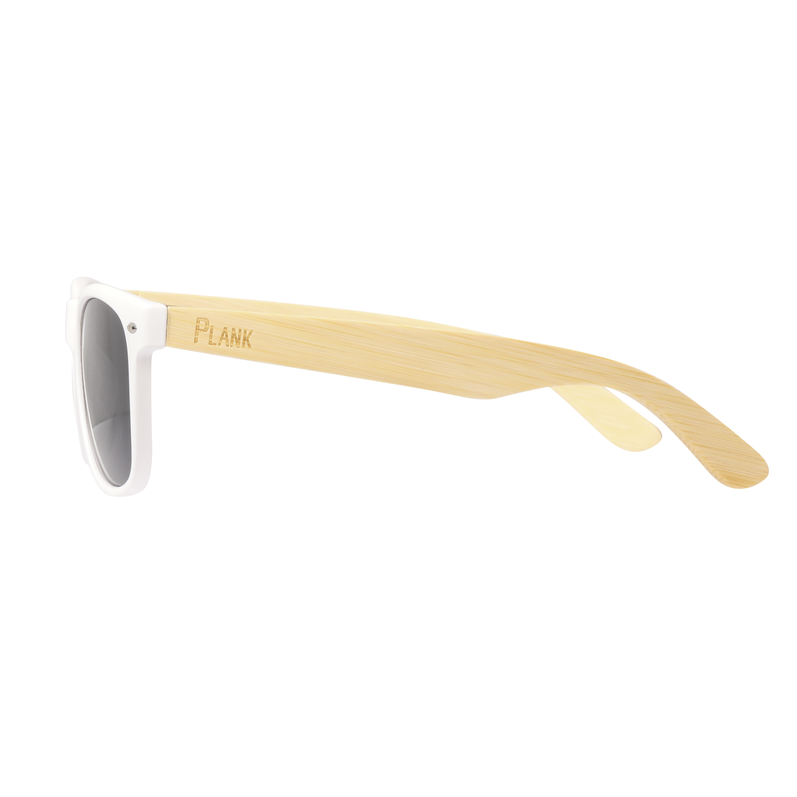 Matoaka Bamboo - White Frame With Bamboo Arms and Gray Lens